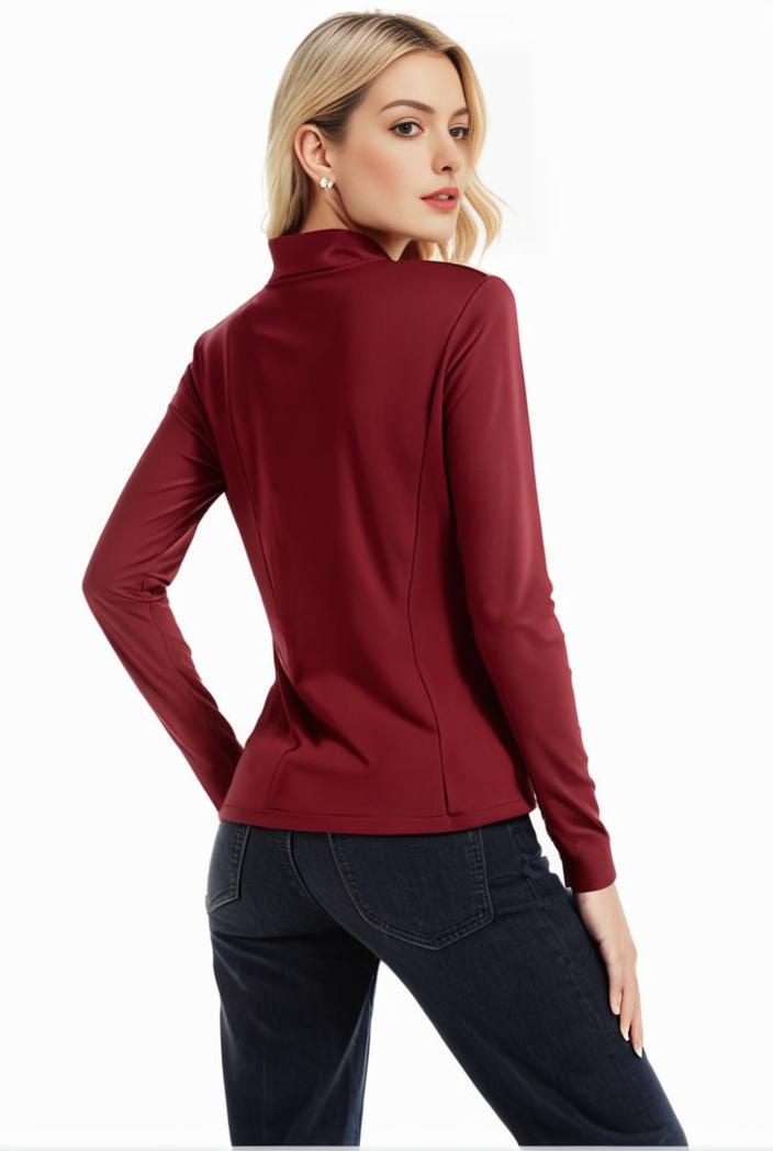 3 sets of turtleneck tees comfy long sleeve shirt perfect for spring autumn women s apparel 105356