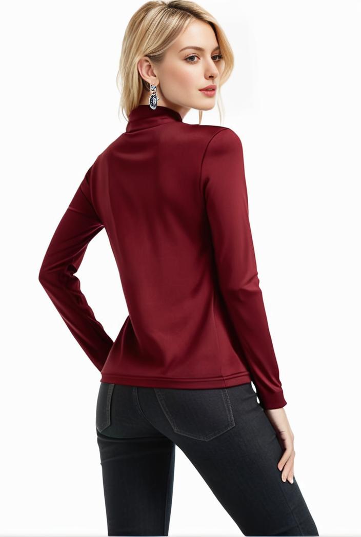 3 sets of turtleneck tees comfy long sleeve shirt perfect for spring autumn women s apparel 105358