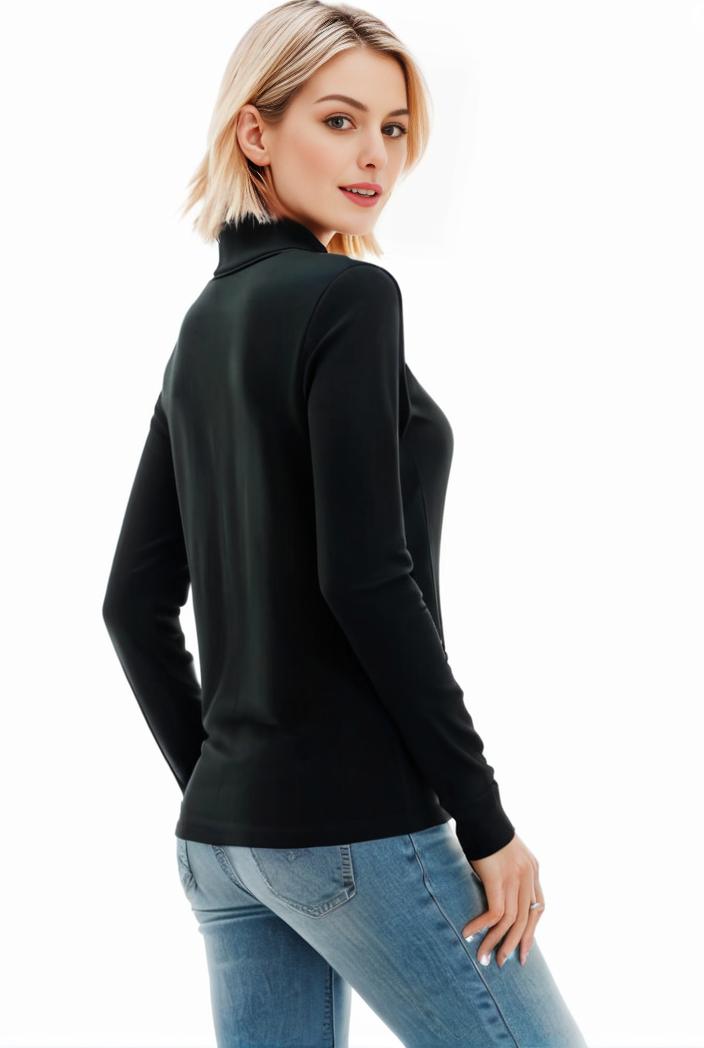 3 sets of turtleneck tees comfy long sleeve shirt perfect for spring autumn women s apparel 105363
