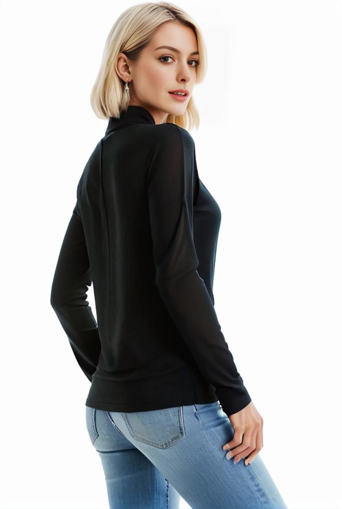 3 sets of turtleneck tees comfy long sleeve shirt perfect for spring autumn women s apparel 105364
