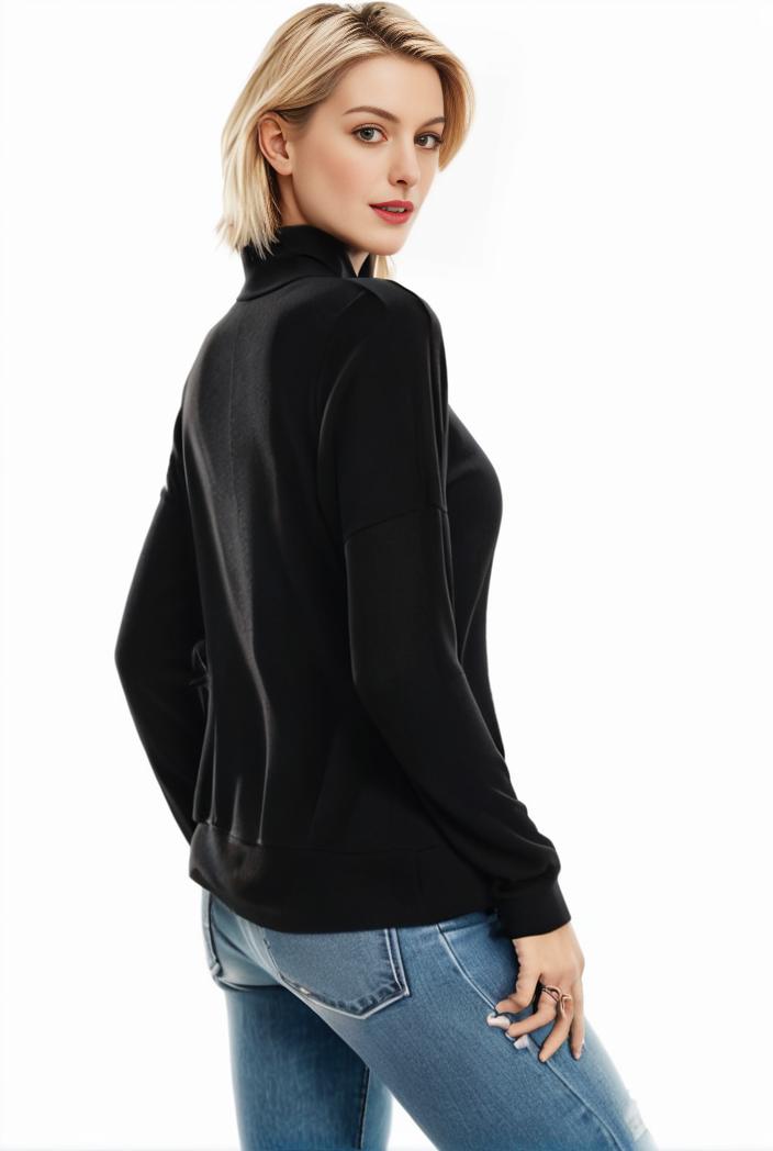 3 sets of turtleneck tees comfy long sleeve shirt perfect for spring autumn women s apparel 105365
