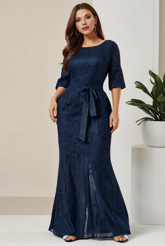 3 4 sleeve bodycon plunging back sequin evening dress 125901