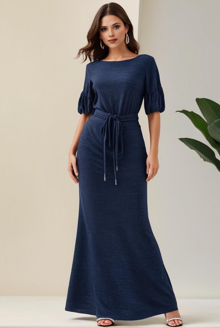 3 4 sleeve bodycon plunging back sequin evening dress 117098