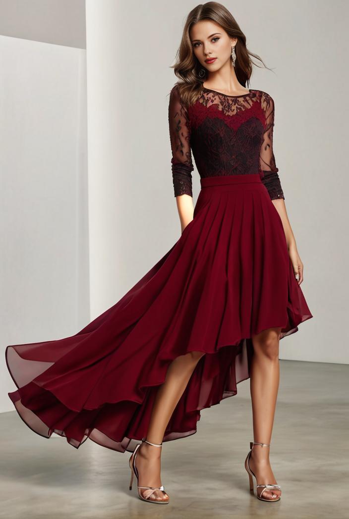 3 4 sleeve sheer sequin stripe high low hem evening dress 117178