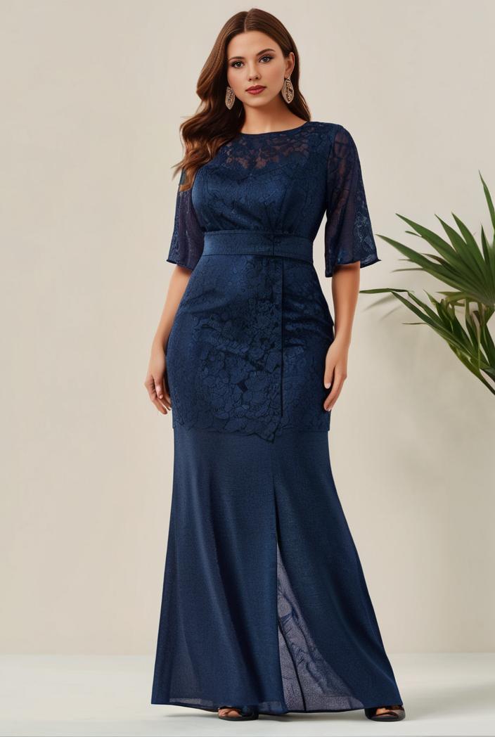 3 4 sleeve bodycon plunging back sequin evening dress 136248