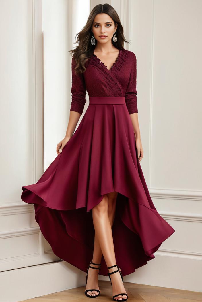 3 4 sleeve sheer sequin stripe high low hem evening dress 105964