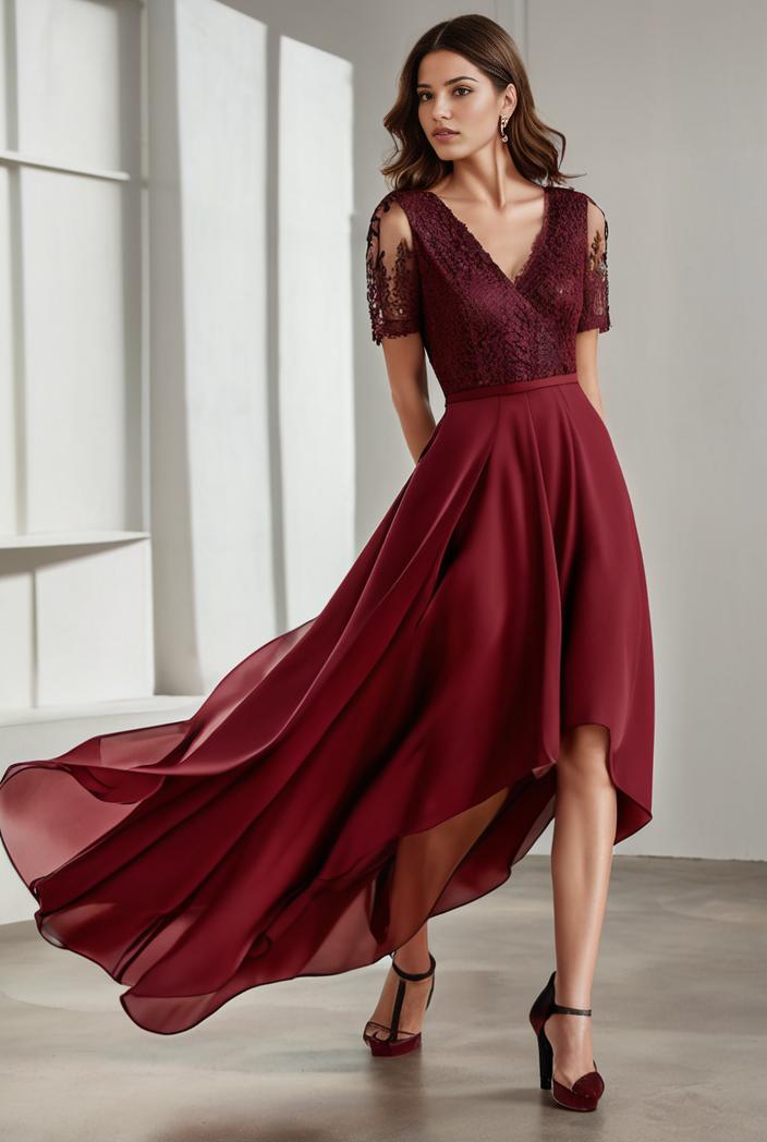 3 4 sleeve sheer sequin stripe high low hem evening dress 105977