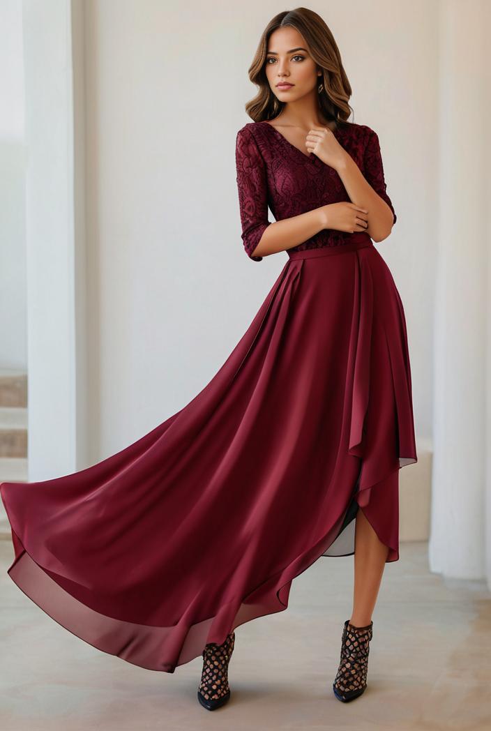 3 4 sleeve sheer sequin stripe high low hem evening dress 105979