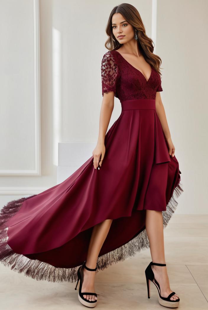 3 4 sleeve sheer sequin stripe high low hem evening dress 105980