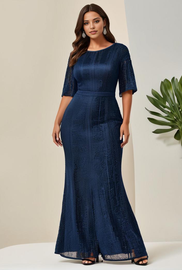 3 4 sleeve bodycon plunging back sequin evening dress 149743