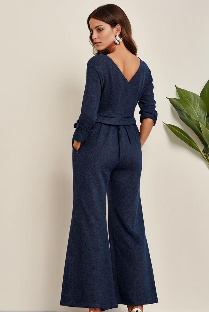 3 4 sleeve bodycon plunging back sequin evening dress 149756