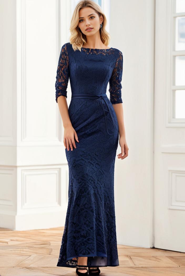 3 4 sleeve bodycon plunging back sequin evening dress 149776