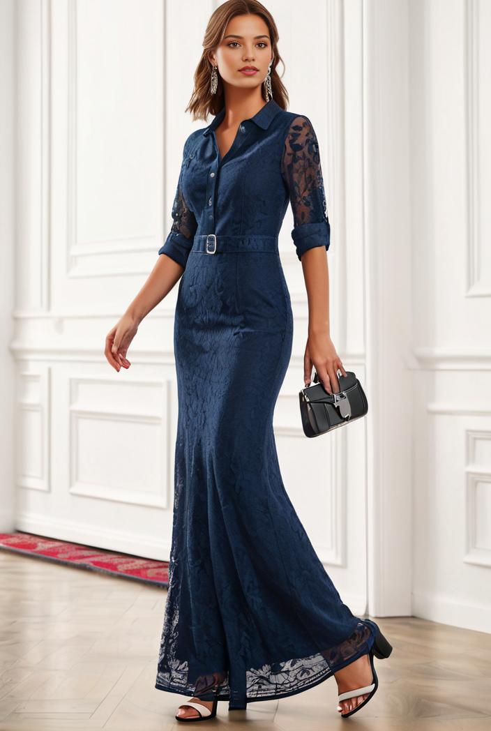 3 4 sleeve bodycon plunging back sequin evening dress 116172