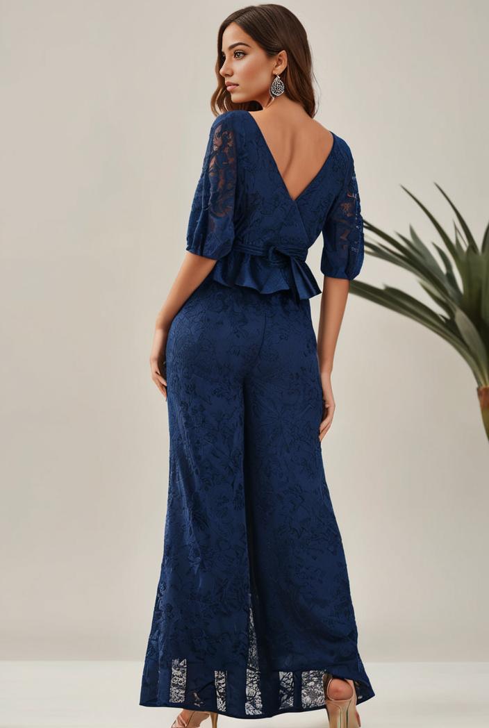 3 4 sleeve bodycon plunging back sequin evening dress 116196