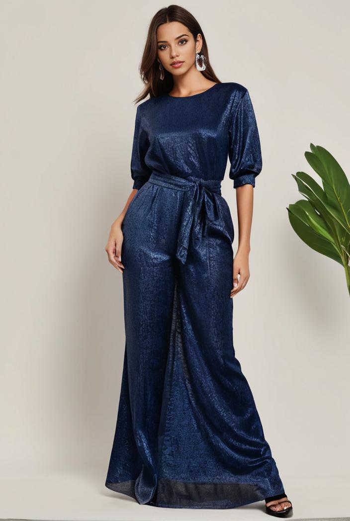 3 4 sleeve bodycon plunging back sequin evening dress 125746