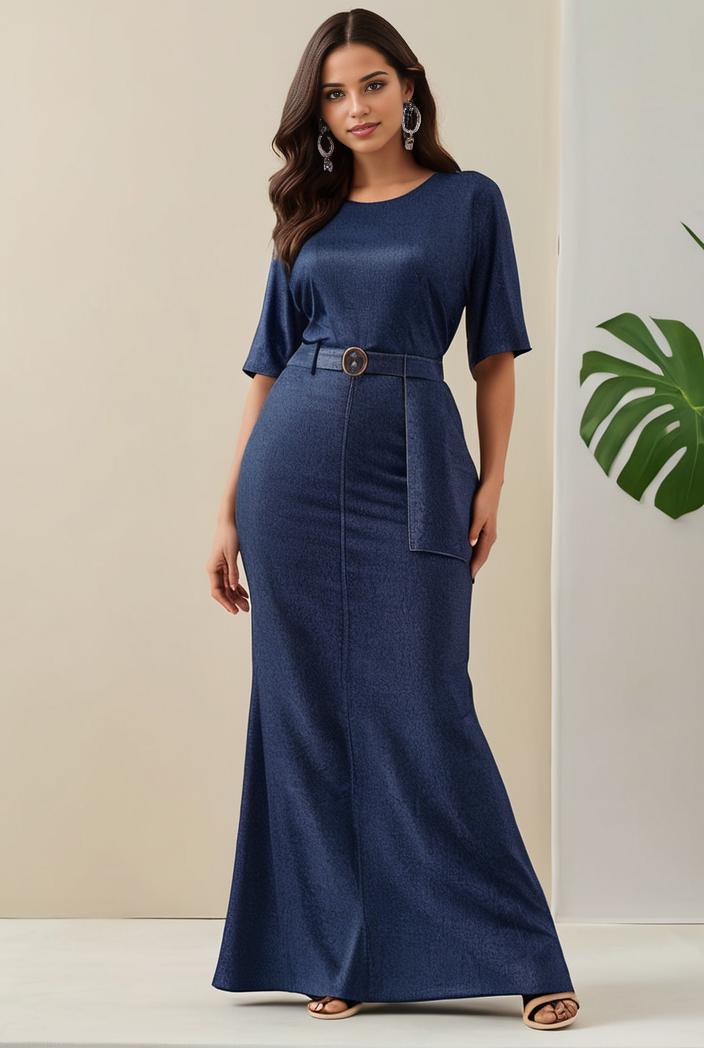 3 4 sleeve bodycon plunging back sequin evening dress 125747