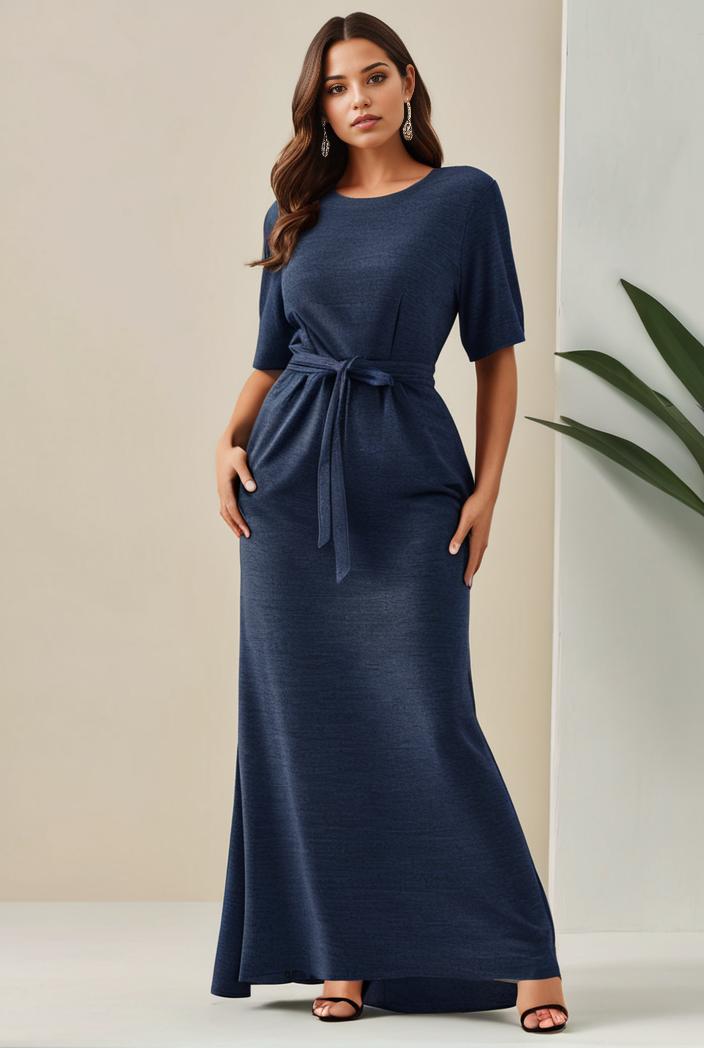 3 4 sleeve bodycon plunging back sequin evening dress 125749