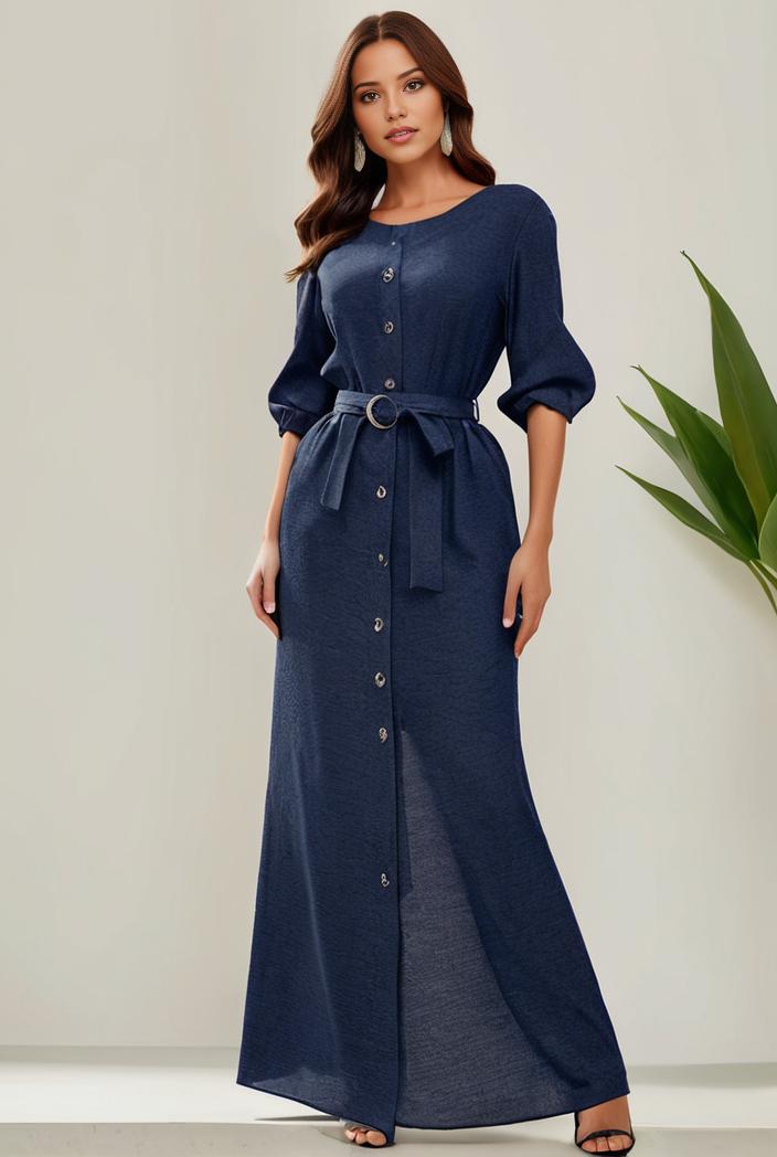 3 4 sleeve bodycon plunging back sequin evening dress 125750