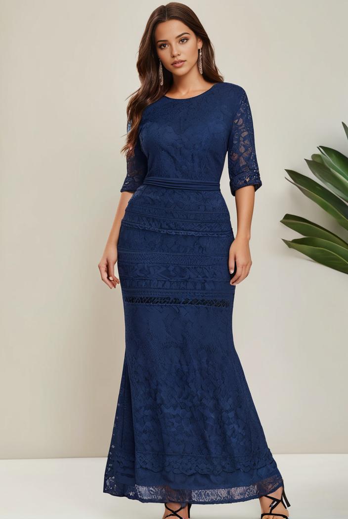 3 4 sleeve bodycon plunging back sequin evening dress 119572