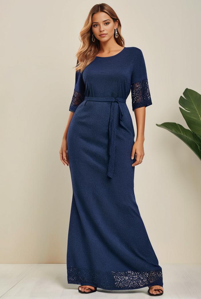 3 4 sleeve bodycon plunging back sequin evening dress 119573