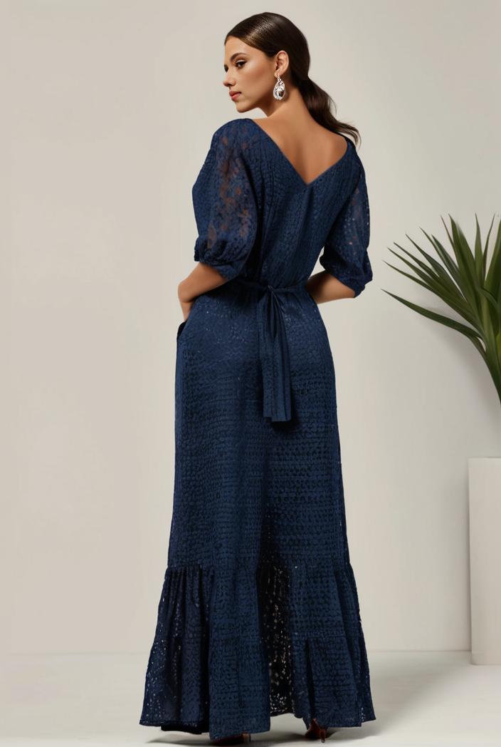 3 4 sleeve bodycon plunging back sequin evening dress 131512