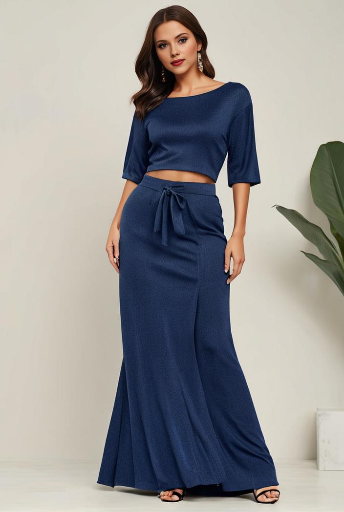 3 4 sleeve bodycon plunging back sequin evening dress 125375