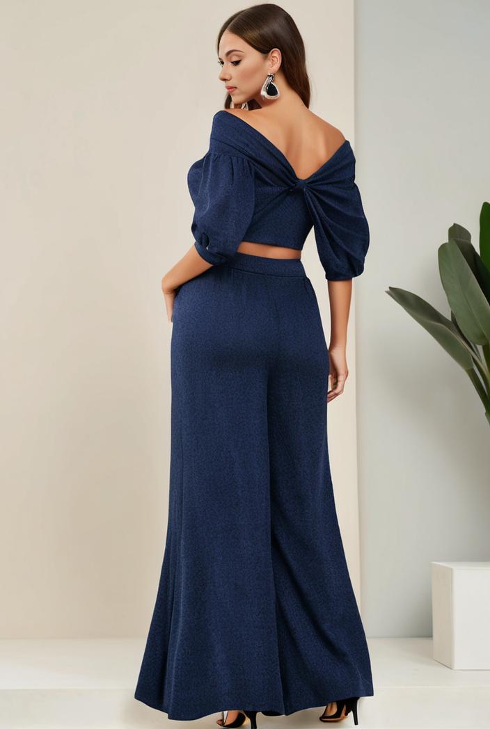 3 4 sleeve bodycon plunging back sequin evening dress 125391