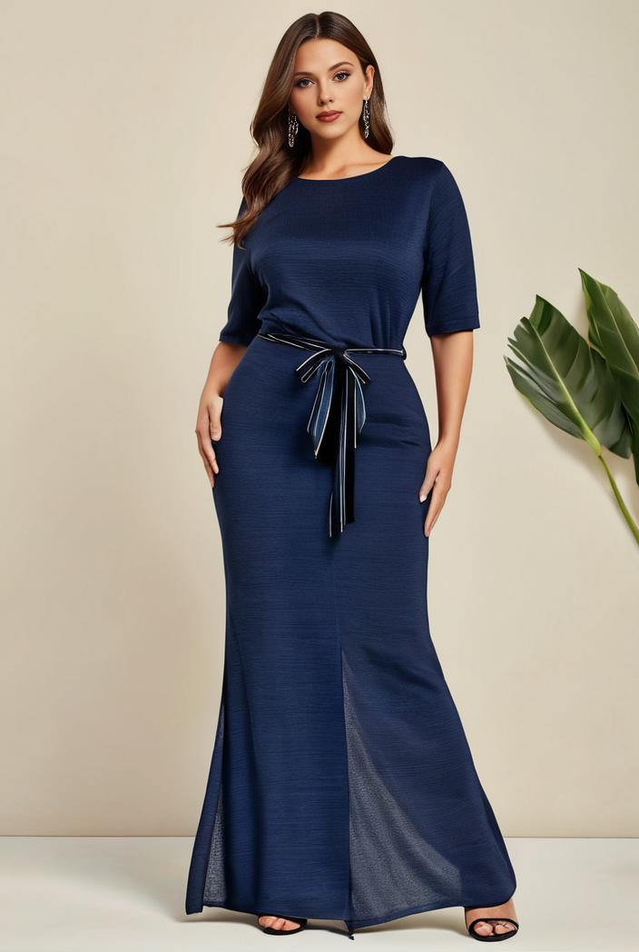 3 4 sleeve bodycon plunging back sequin evening dress 137465