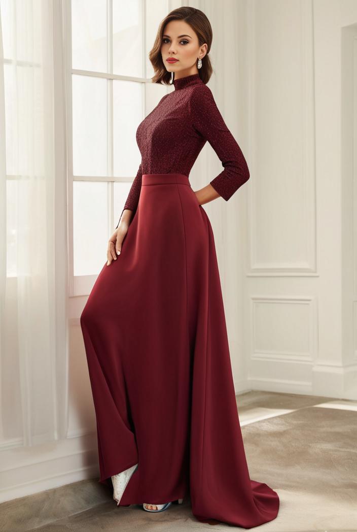 3 4 sleeve sheer sequin stripe high low hem evening dress 137553