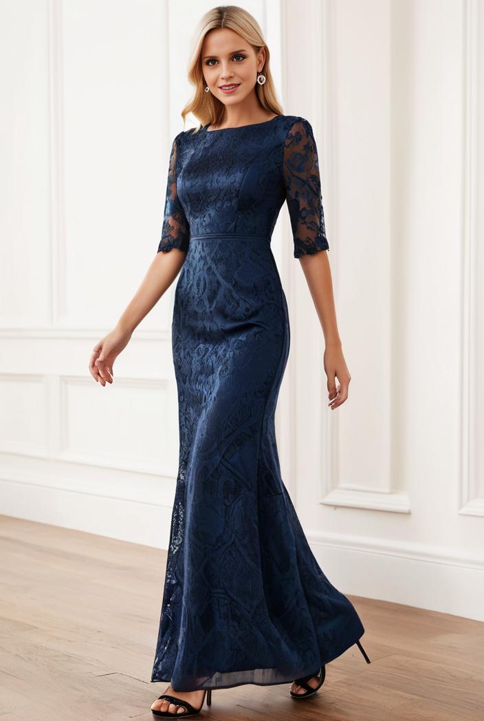 3 4 sleeve bodycon plunging back sequin evening dress 145470