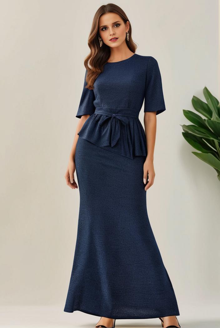 3 4 sleeve bodycon plunging back sequin evening dress 145483