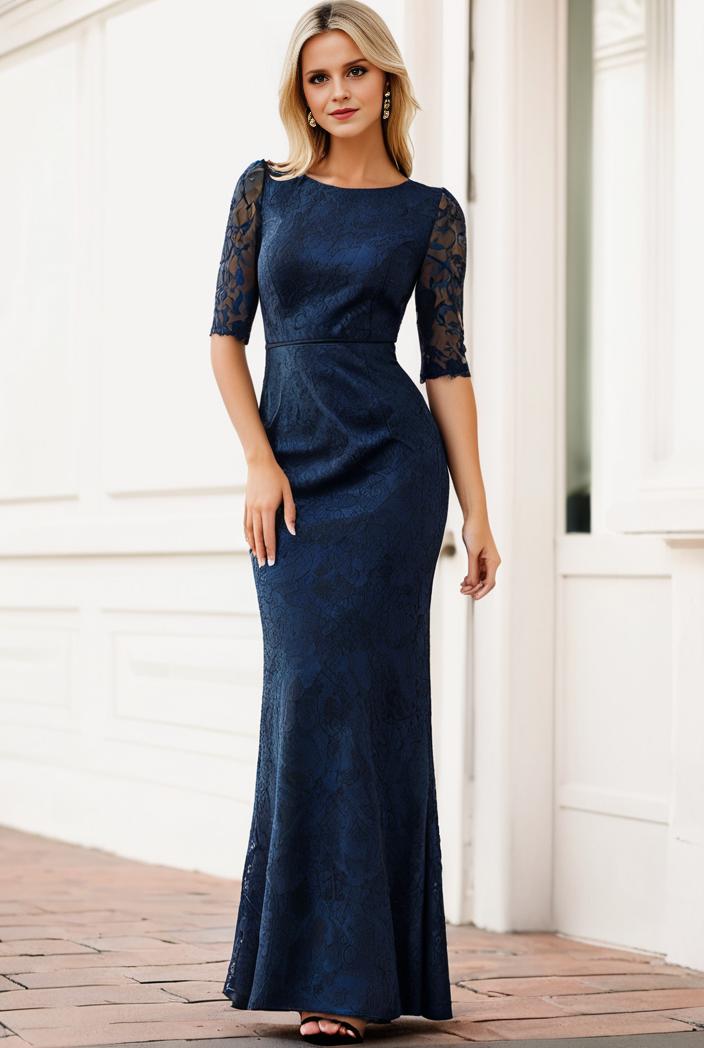 3 4 sleeve bodycon plunging back sequin evening dress 145510