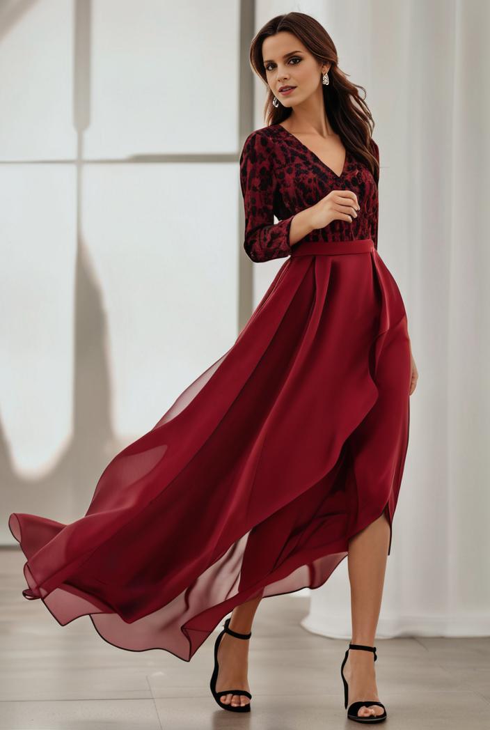3 4 sleeve sheer sequin stripe high low hem evening dress 145562