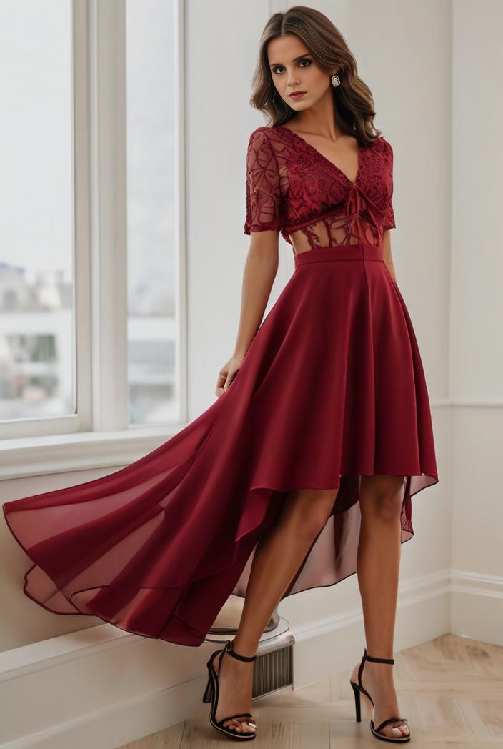 3 4 sleeve sheer sequin stripe high low hem evening dress 145564
