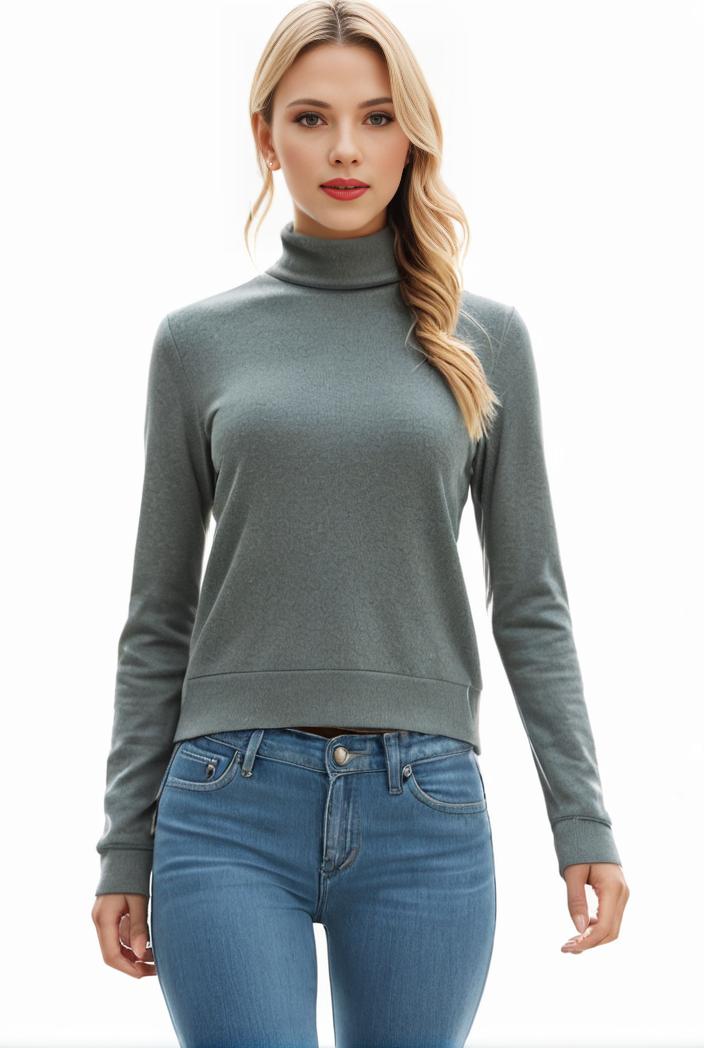 3 sets of turtleneck tees comfy long sleeve shirt perfect for spring autumn women s apparel 115544