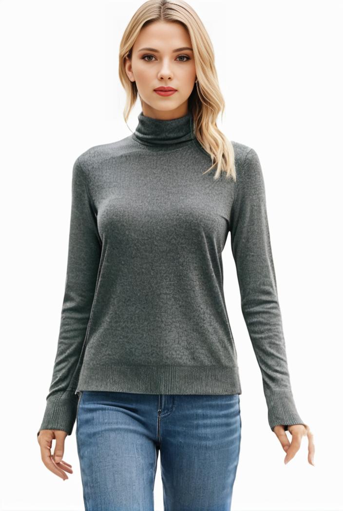 3 sets of turtleneck tees comfy long sleeve shirt perfect for spring autumn women s apparel 115546