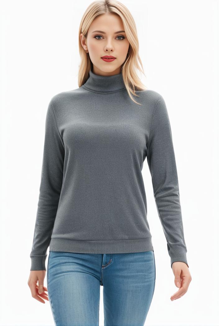 3 sets of turtleneck tees comfy long sleeve shirt perfect for spring autumn women s apparel 115548