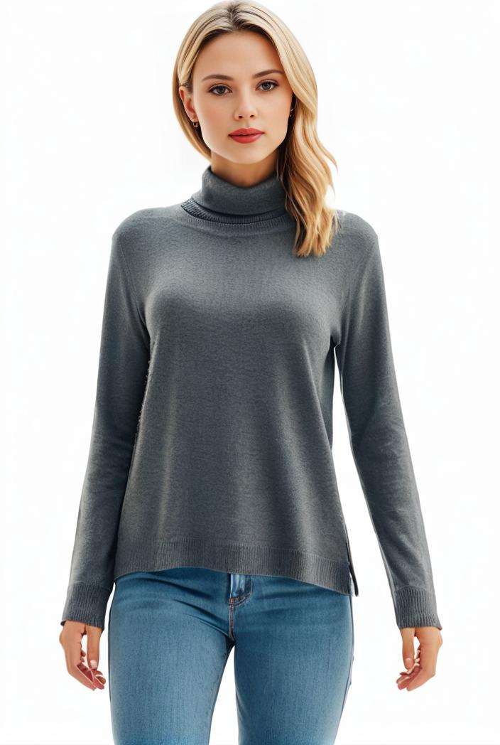3 sets of turtleneck tees comfy long sleeve shirt perfect for spring autumn women s apparel 115549