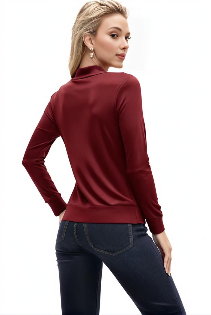 3 sets of turtleneck tees comfy long sleeve shirt perfect for spring autumn women s apparel 115552