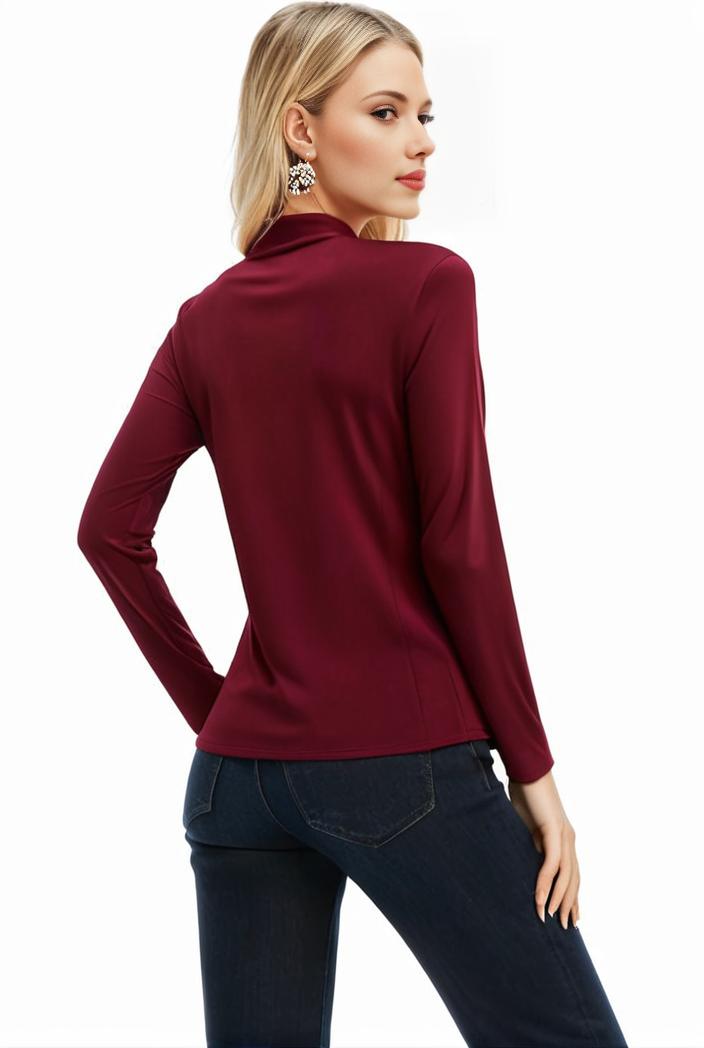 3 sets of turtleneck tees comfy long sleeve shirt perfect for spring autumn women s apparel 115557