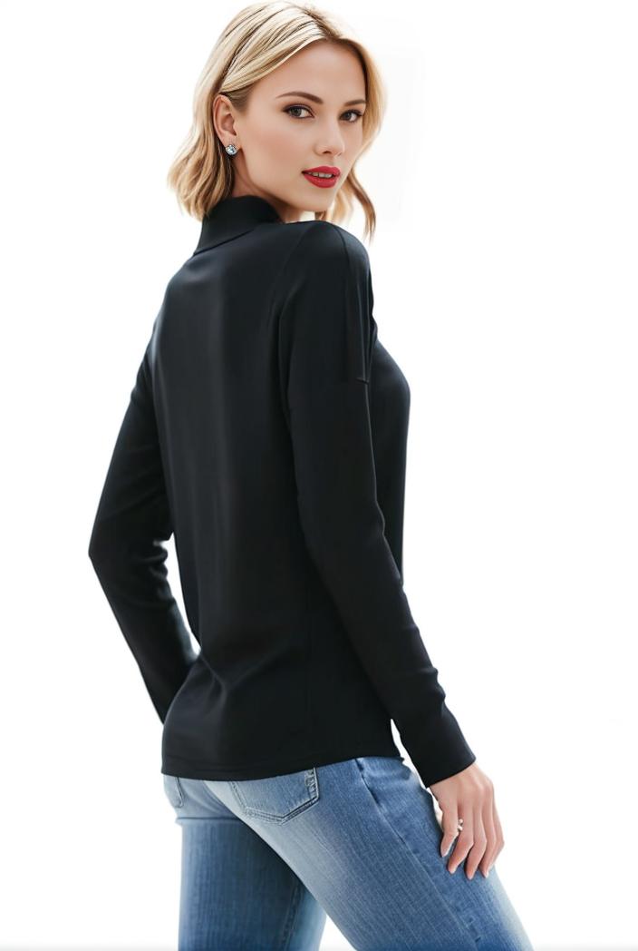 3 sets of turtleneck tees comfy long sleeve shirt perfect for spring autumn women s apparel 115560