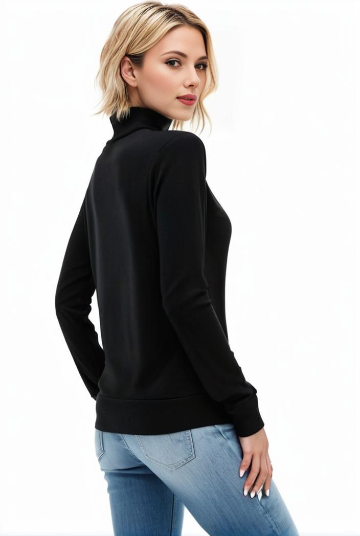 3 sets of turtleneck tees comfy long sleeve shirt perfect for spring autumn women s apparel 115561
