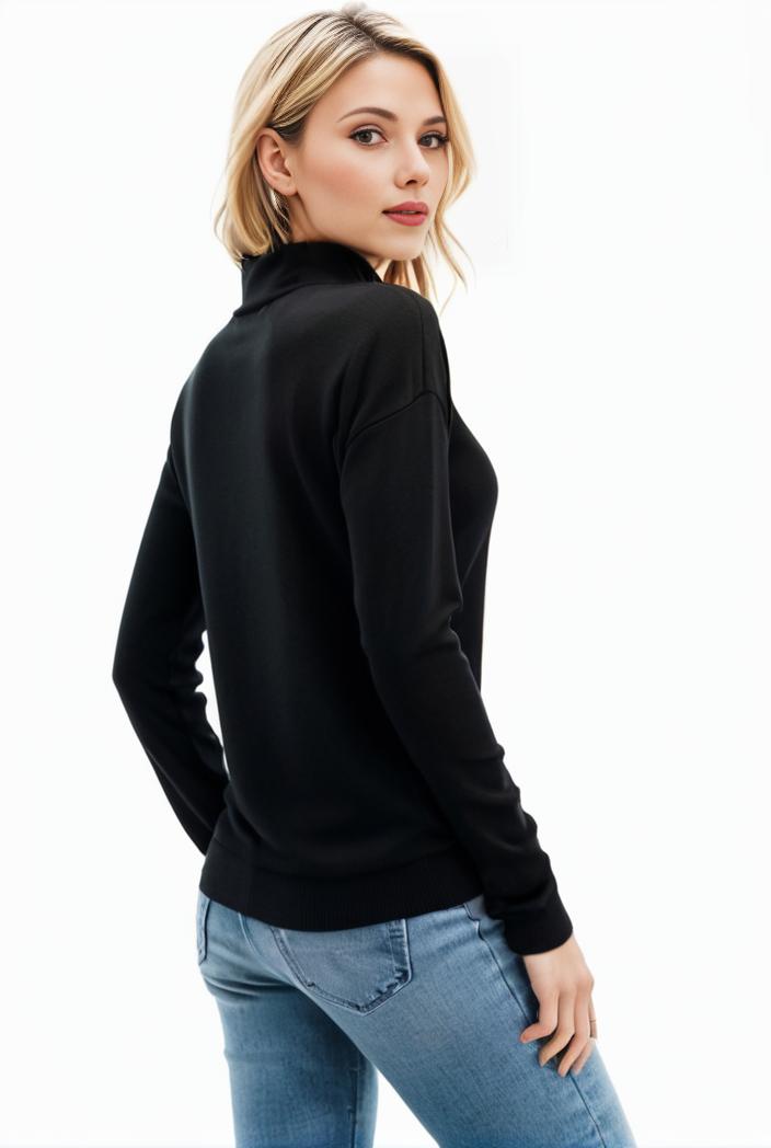 3 sets of turtleneck tees comfy long sleeve shirt perfect for spring autumn women s apparel 115563