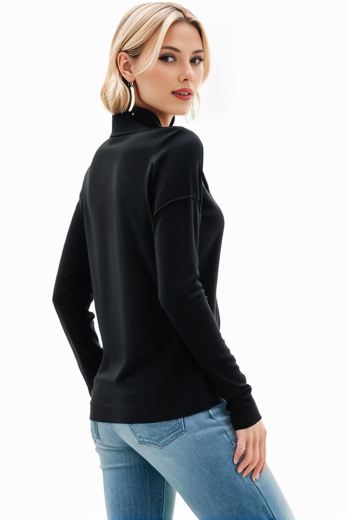 3 sets of turtleneck tees comfy long sleeve shirt perfect for spring autumn women s apparel 115564