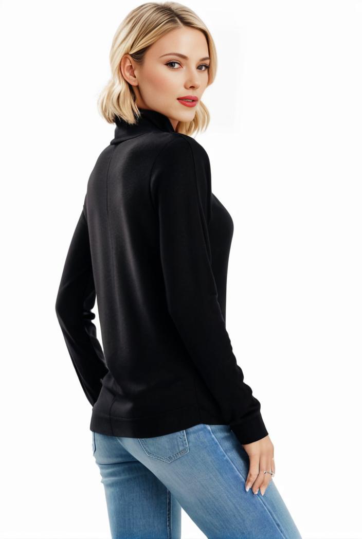 3 sets of turtleneck tees comfy long sleeve shirt perfect for spring autumn women s apparel 115565