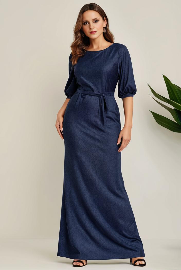 3 4 sleeve bodycon plunging back sequin evening dress 131183