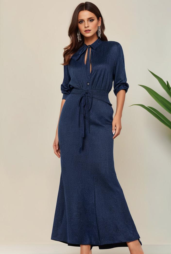 3 4 sleeve bodycon plunging back sequin evening dress 131188