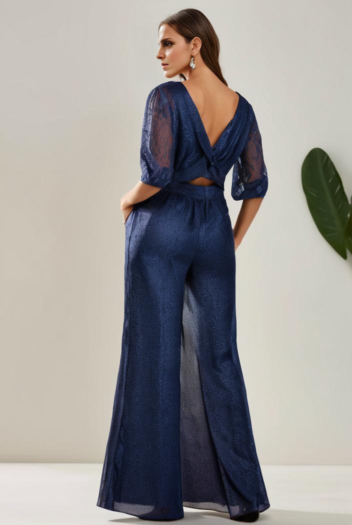 3 4 sleeve bodycon plunging back sequin evening dress 131203