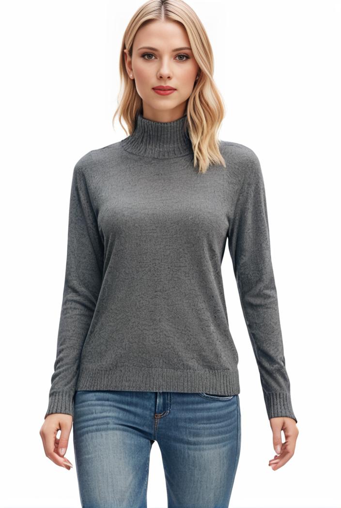 3 sets of turtleneck tees comfy long sleeve shirt perfect for spring autumn women s apparel 109659