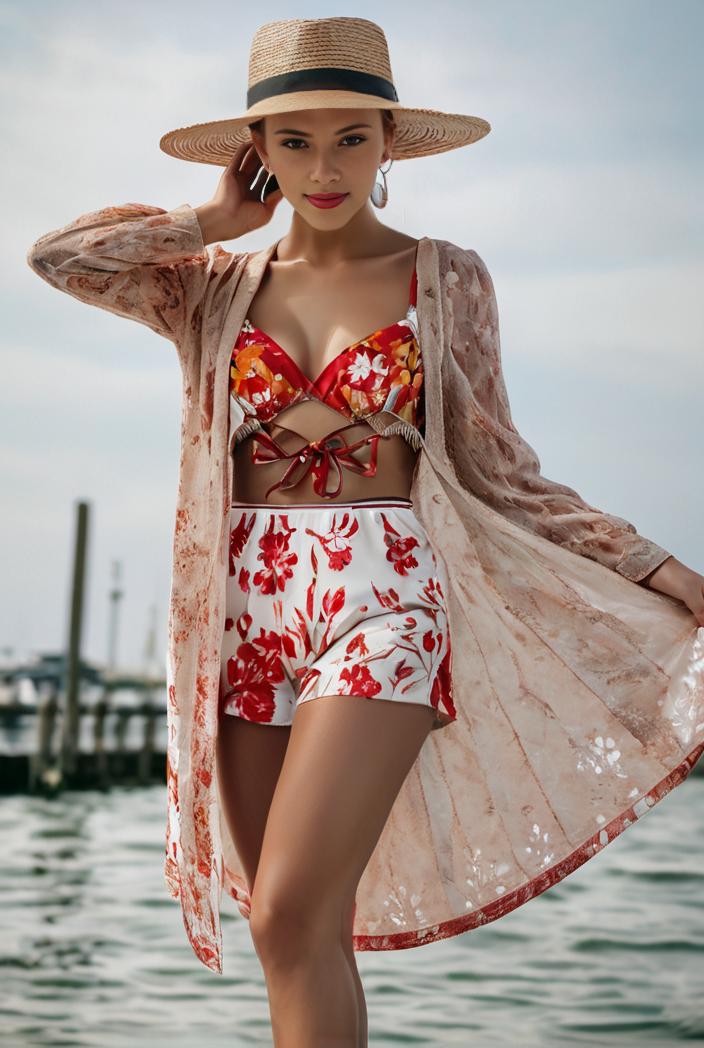 3 pieces sexy print bikini women high waist swimsuit cover up swimwear female lady bathing suit swimming summer beachwear 144509